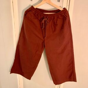 Evolverie Chocolate Brown Wide Leg Cropped Pant - NWOT - L